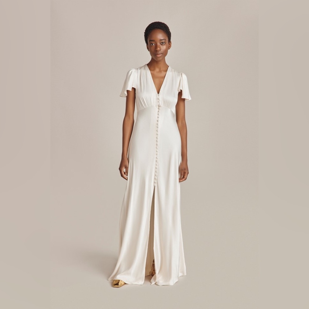 Ivory Delphine Satin Maxi Dress